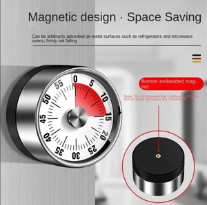 Multi-funzione di 60 minuti in acciaio inox Timer visivo magnetico rotante orologio per la cottura nuovo utensile da cucina con allarme - Product Image 4