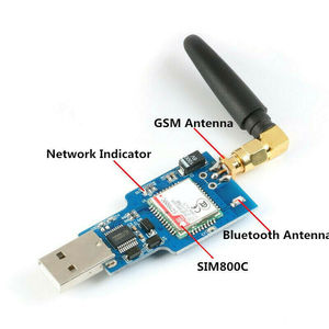 アンテナを使用したSMSメッセージング用のUSB-GSMモジュールクワッドバンドGSMGPSIM800Cモジュール - Product Image 2