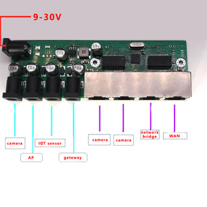 สวิตช์อีเธอร์เน็ตอุตสาหกรรม PCB 4พอร์ต100Mbps โมดูลสวิตช์เครือข่ายพลังงานย้อนกลับสำหรับแผงเครือข่ายพลังงานแสงอาทิตย์