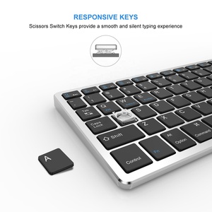 Full Size Slim Dual Mode Rechargeable 2.4G Compact Wireless and bluetooth <strong>Keyboard</strong> for Windows, Mac OS, <strong>IOS</strong>, Ipad, iphone - Product Image 5