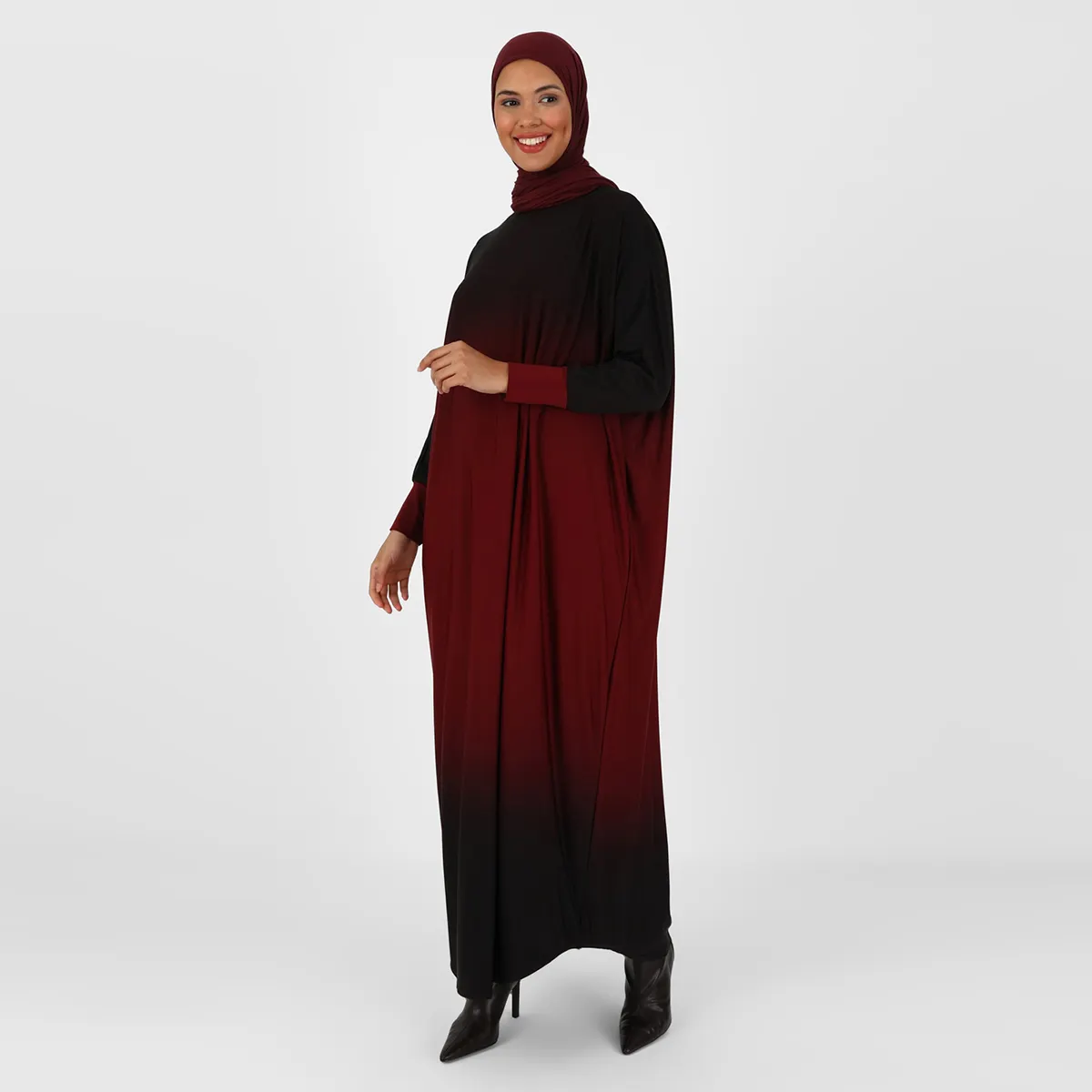 Manxun Исламская одежда темно-бордовый Кафтан Стиль абайя мусульманское женское турецкое кимоно джилбая Дубай кебая Макси платье Абая