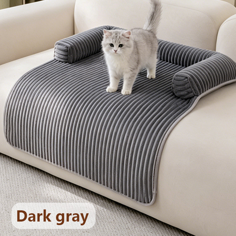 Warm Fleece Waterproof Pet Mat - Dark Gray