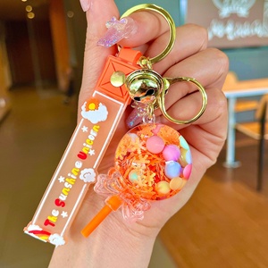 2023 CreativeพวงกุญแจLollipopรูปร่างอะคริลิคพวงกุญแจการ์ตูนน่ารักQuicksandลอยของเหลวพวงกุญแจ - Product Image 5