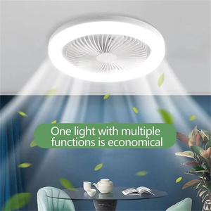 Ventilador de techo con temporizador de luz LED Lámpara de ventilador de control remoto LED E27 Ventiladores de techo silenciosos inteligentes para dormitorio Sala de estar 30W - Product Image 2