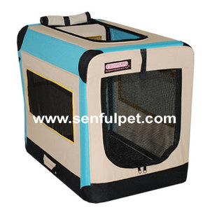 Katlanabilir klasik köpek yumuşak sandık katı Metal çerçeve Pet köpek kafesi plastik tepsi Fiber plastik ekonomik fiyatlı yavru yumuşak - Product Image 3