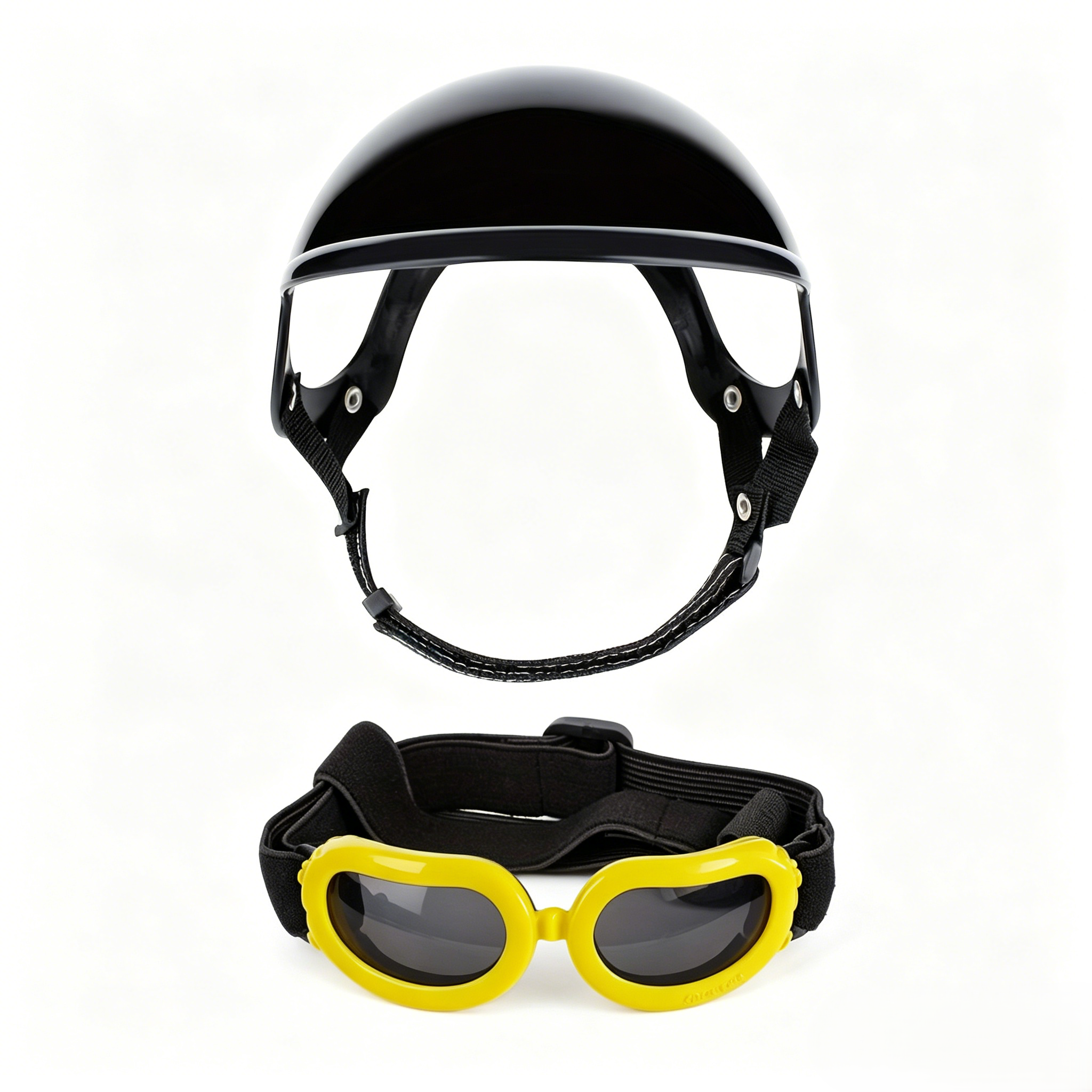 Black helmet + Yellow goggles