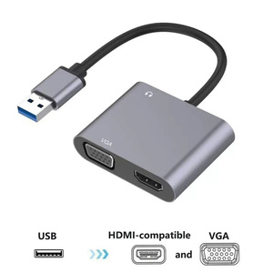 USB-zu-HDTV-VGA-Adapter 1920*1080P Multi-Display-Konverter mit zwei Ausgängen für Mac OS Windows 7/8/10/11 Laptop-Computer