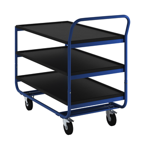 <strong>3</strong>-Tier MDF Platform <strong>Trolley</strong> 150kg Load Capacity Table <strong>Trolley</strong> Rolling Table with Rounded Edges - Product Image 2
