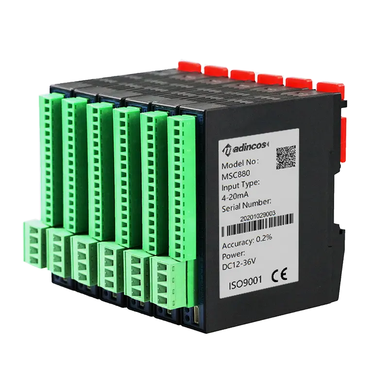 MSC880: haute précision isolée 8 canaux 4 20ma + PT1000 + thermocouple S J T K Type entrée RS485 Module de température vers Modbus RTU