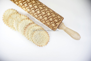Gỗ Khắc Cán Pins <span class=keywords><strong>Cookie</strong></span> Dough Stamp Mẫu Vui Vẻ Nhỏ <span class=keywords><strong>Mini</strong></span> Kids Cán Pin Pastry Ban - Product Image 3