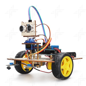 Intelligentes Roboter auto programmier bares Zweirad-Ultraschall-Hindernis vermeidung DIY-Lackierauto-Roboter-Kit, kompatibel mit Arduino
