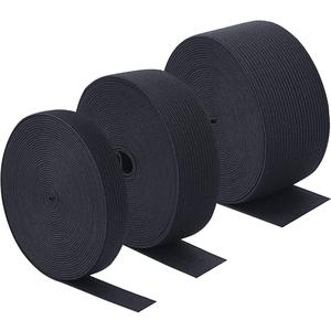 缝纫弹力松紧带线轴，3/5，1，1-1/2英寸宽，5.5码/卷 (黑色) - Product Image 1