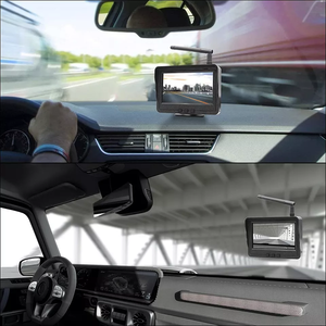 Awintech soporte para matrícula cámara de visión trasera inalámbrica con Monitor HD de 5 pulgadas sistema de cámara de marcha atrás para coches camiones remolques - Product Image 3