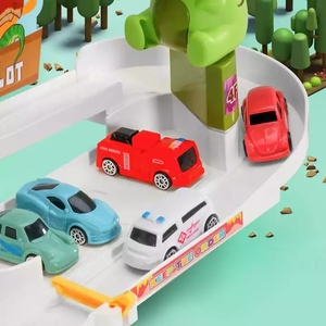 Education Electric Assembly Roller Coaster Rotation Garage Parking <strong>Highway</strong> Dinosaur Vehicle Track <strong>Toy</strong> Play Set With Light - Product Image 4
