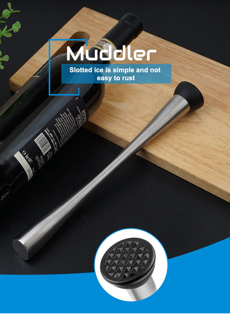 Factory Direct Sell  Stainless steel Silver color bar muddler