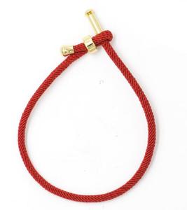 Venta al por mayor logotipo personalizado encanto de metal cordón rojo cuerdas de la suerte pulsera ajustable pulseras de cuerda de nailon