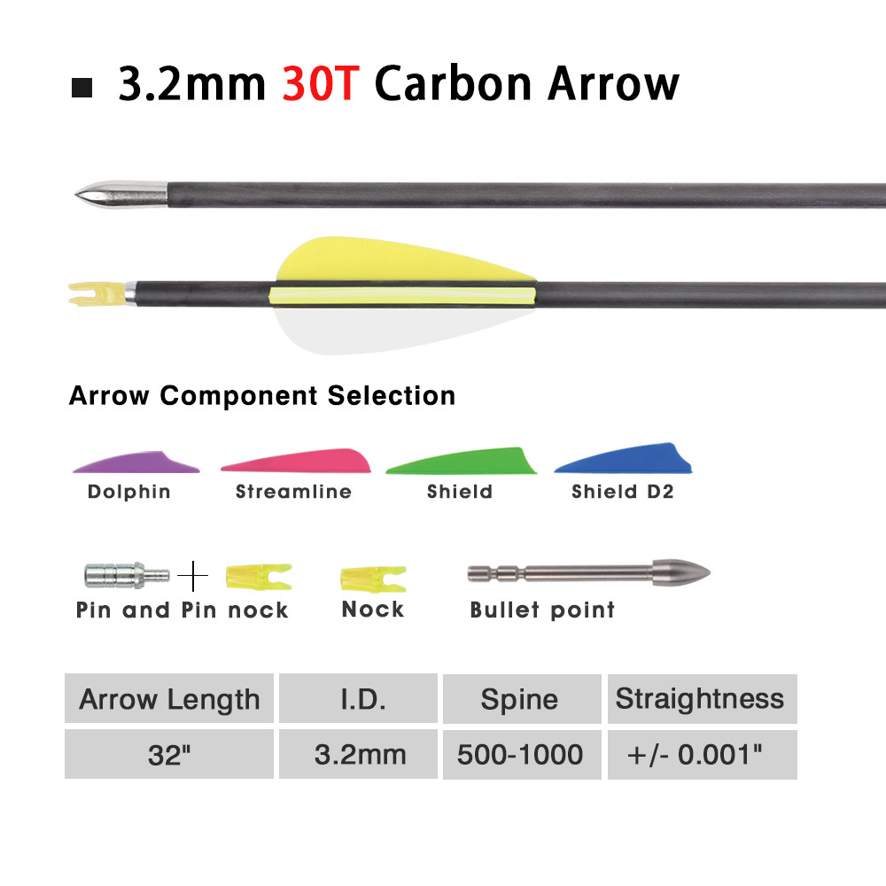 Flecha de carbono 3.2mm 30T
