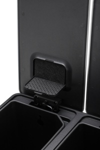 Cubo de basura de acero inoxidable de doble compartimento de 30L con cubo de reciclaje de pedal silencioso para cubo de clasificación silenciosa