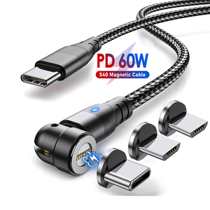 Trend 2024 ürünleri PD 60w manyetik tip C kablo 540 rotasyon 3a şarj 1m 2m manyetik kablo tipi C tipi C - Product Image 1
