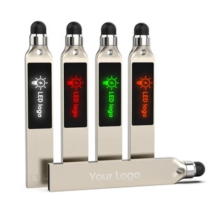 Regalo de promoción, unidad Flash USB portátil, pantalla táctil, unidad Flash USB de Metal agradable Popular con logotipo Led, Memoria USB plana 3,0 - Product Image 3