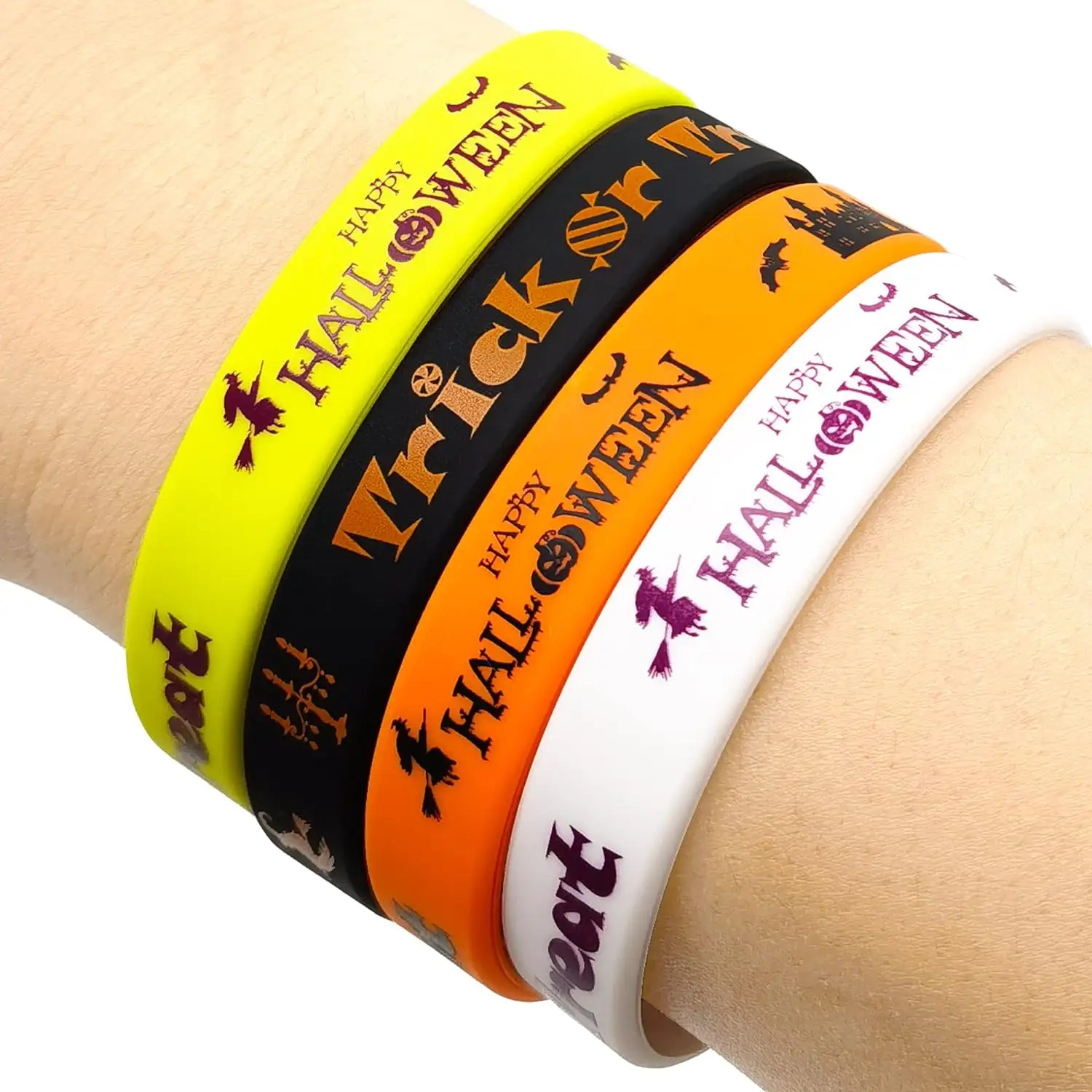 Custom Halloween Football Team Cheap Gift Items New Track Or Treat Silicone Bracelet Wrist Bands Silicone Wristband