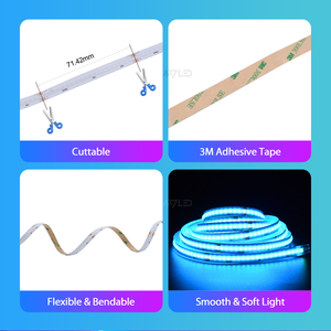 Rüya renk COB 630 LED şerit 12V 24V RGB dijital piksel bireysel adresli kontrol WiFi & uzaktan kumandalı anahtar modu - Product Image 4