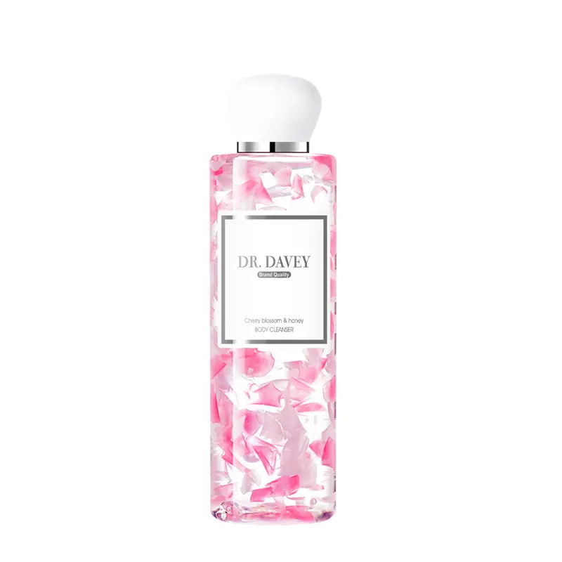 DR.DAVEY Cherry Blossoms เจลอาบน้ำสดไวท์เทนนิ่งสบู่ OEM/ผู้ติดตาม/สีชมพูผู้ติดตาม/เจลอาบน้ำ