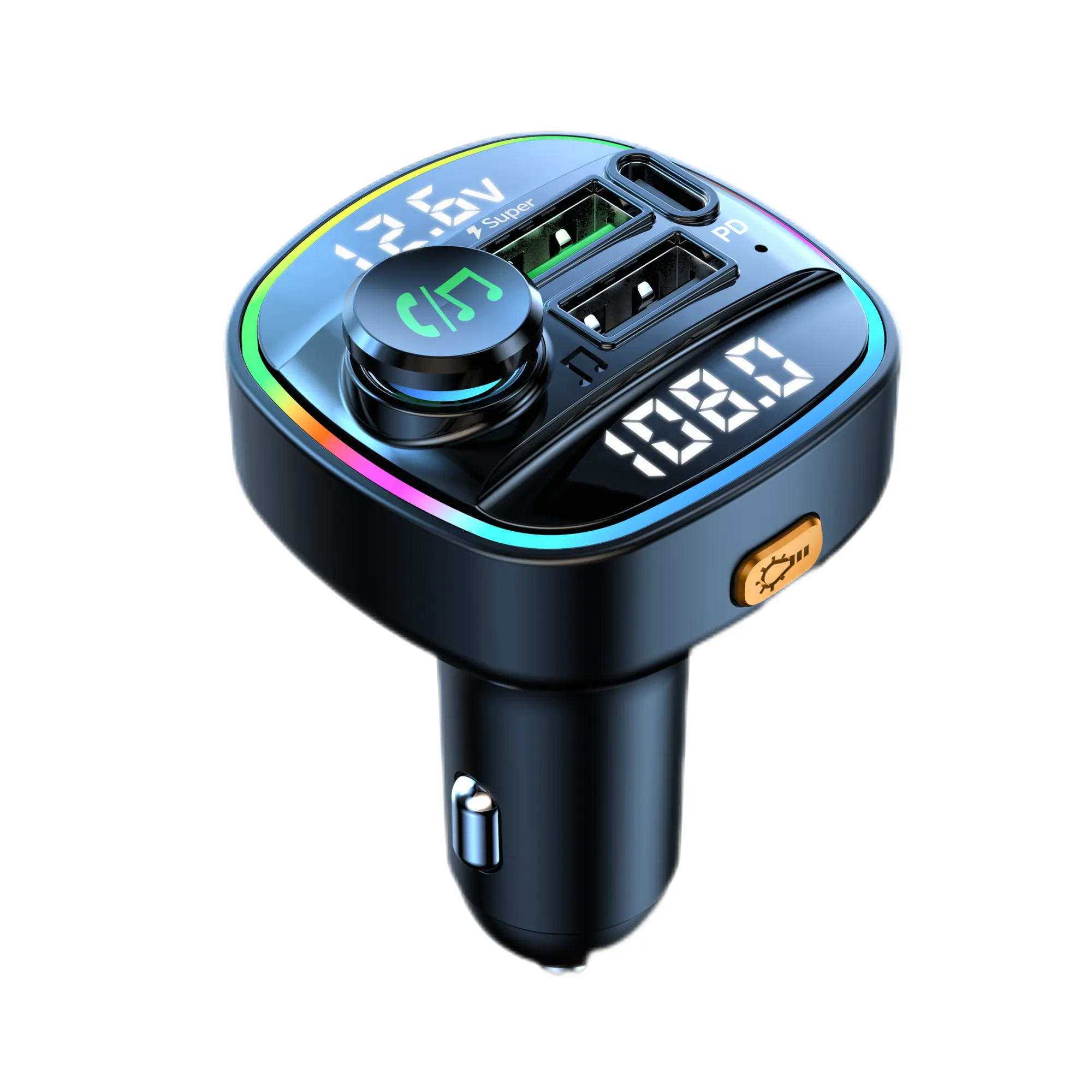 C22 trasmettitore FM modulatore autoradio vivavoce lettore MP3 con adattatore di ricarica Super rapido USB da 22.5W per auto