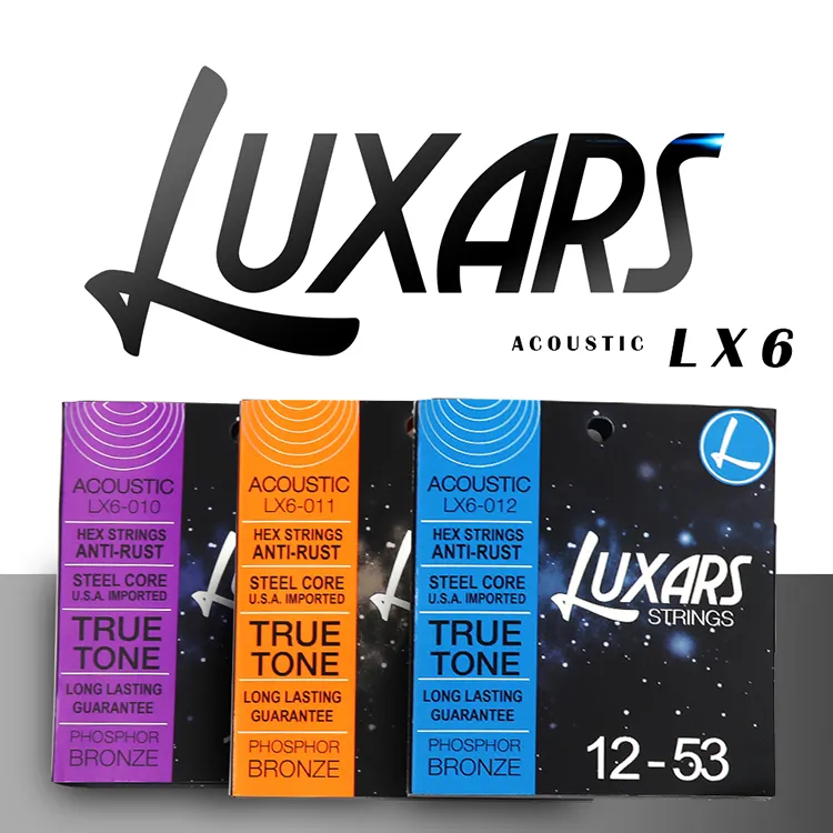LUXARS มืออาชีพกีตาร์โปร่งสตริงเคลือบสตริงสารเรืองแสงบรอนซ์นําเข้าแกนเหล็ก Hex สตริงป้องกันสนิม