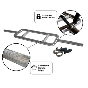 34 Inch <strong>Regular</strong> Chrome Standard 1 Inch Smooth Ends Solid Triceps <strong>Bar</strong> With Spring Collar - Product Image 5