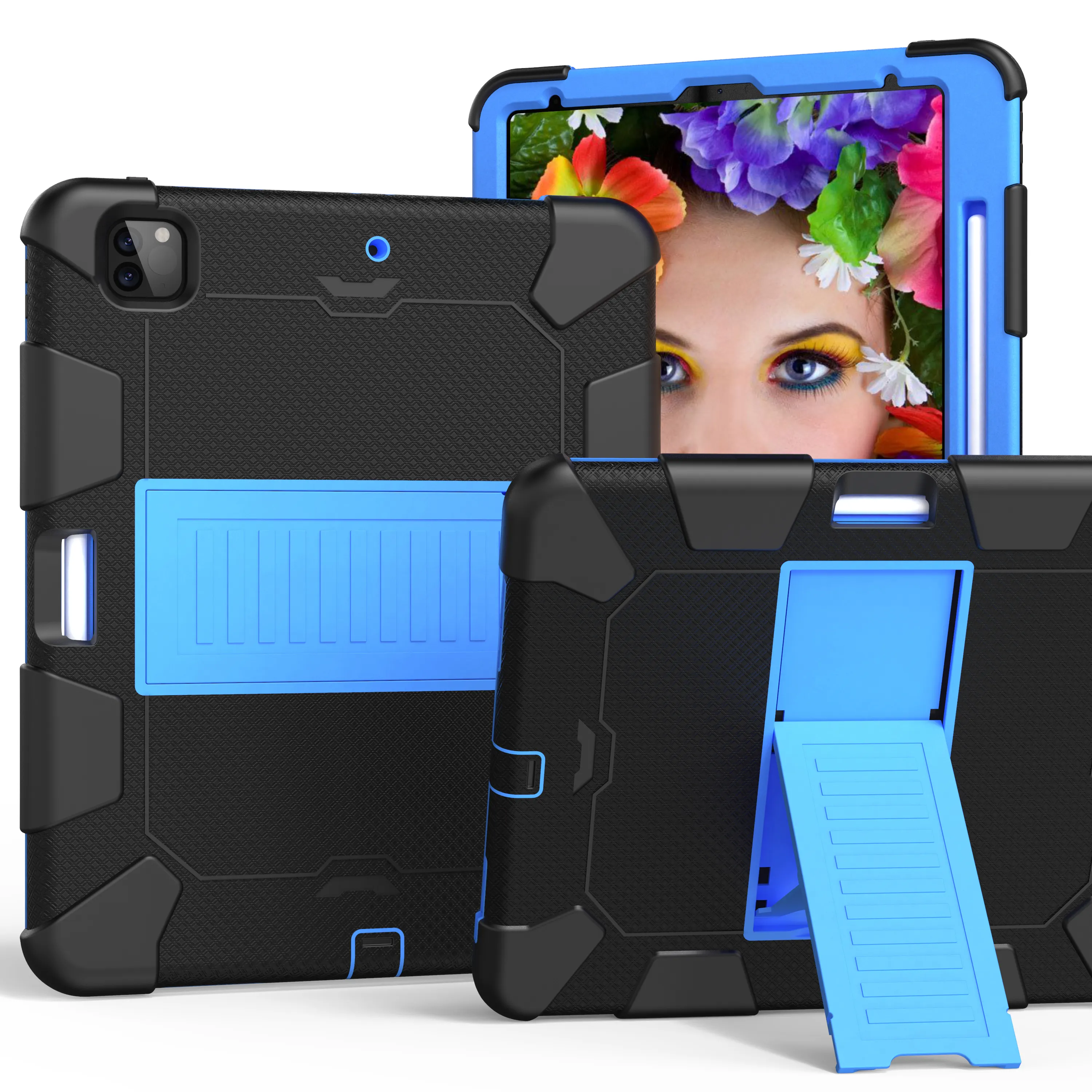 Casing Penutup Tablet Anak-anak Keras Silikon Tugas Berat Armor Baru dengan Wadah Slot Pena untuk iPad Pro 5th 6th 8th 9th 8th Generasi 2022 Casing