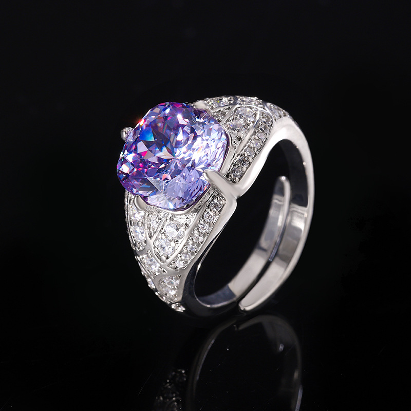Bague bleue taille réglable Platinum Bird's Nest