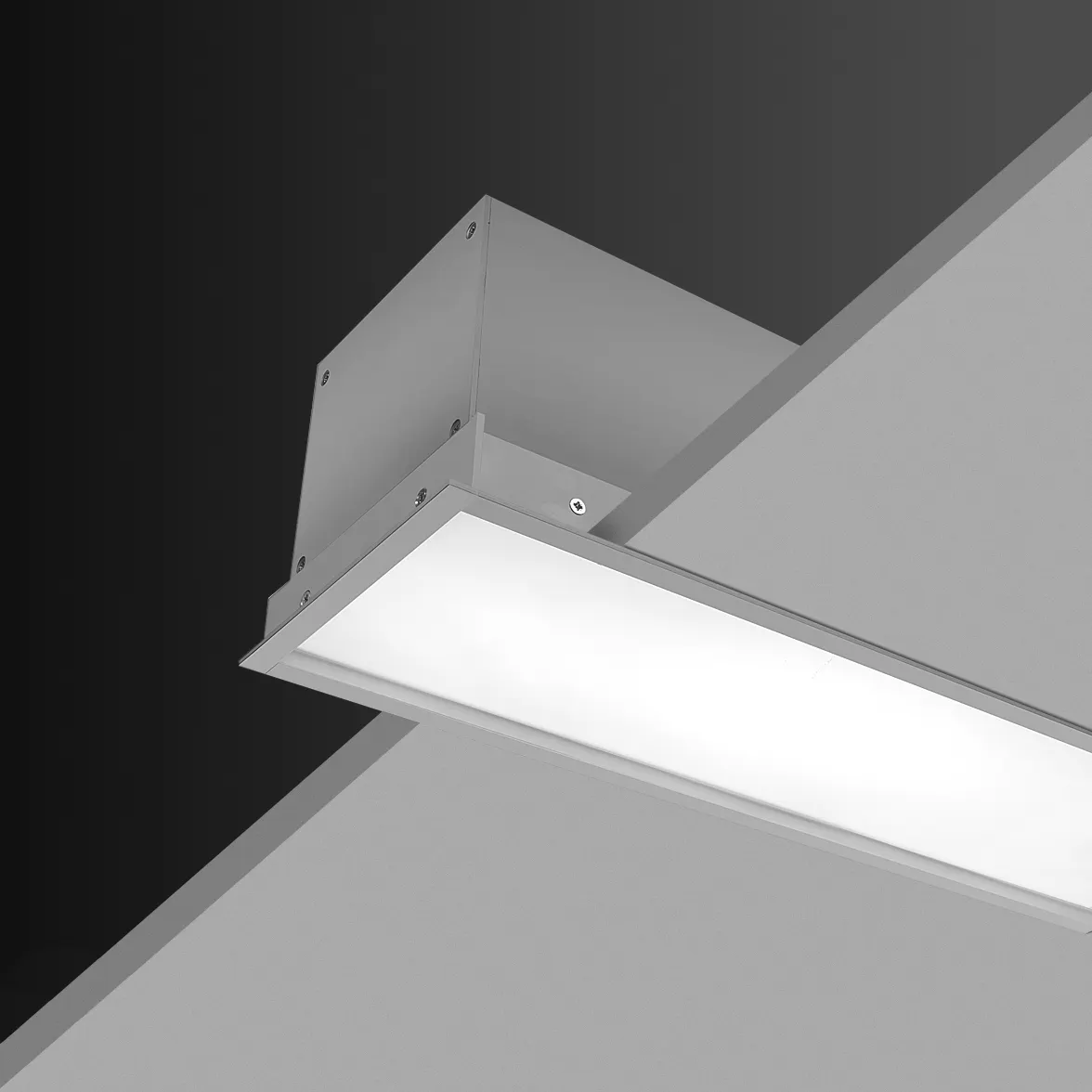 6 inch wide recessed with trim custom length custom shape linear LED profile light with aluminum profile and arcylic lens