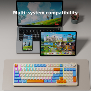 EWEADN V98 98 98-Key 2,4G Inalámbrico RGB Retroiluminado Interfaz USB Membrana Teclado de computadora Modo dual para Bluetooth para oficina de negocios - Product Image 3