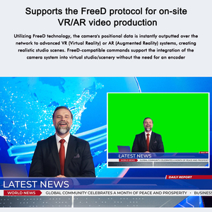 كاميرا بصريات استوديو الكنيسة البث SDI NDI 12X PTZ 4K 60fps ، تتبع تلقائي AI مع HDMI LAN USB رياضي - Product Image 3