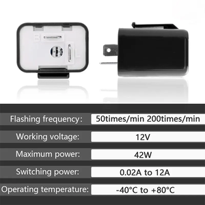 รีเลย์ไฟกะพริบ LED มอเตอร์ไซค์ปรับความถี่ได้ไฟกะพริบสี่เหลี่ยมไฟรถจักรยานยนต์ LED สัญญาณไฟเลี้ยว12V แฟลช - Product Image 3