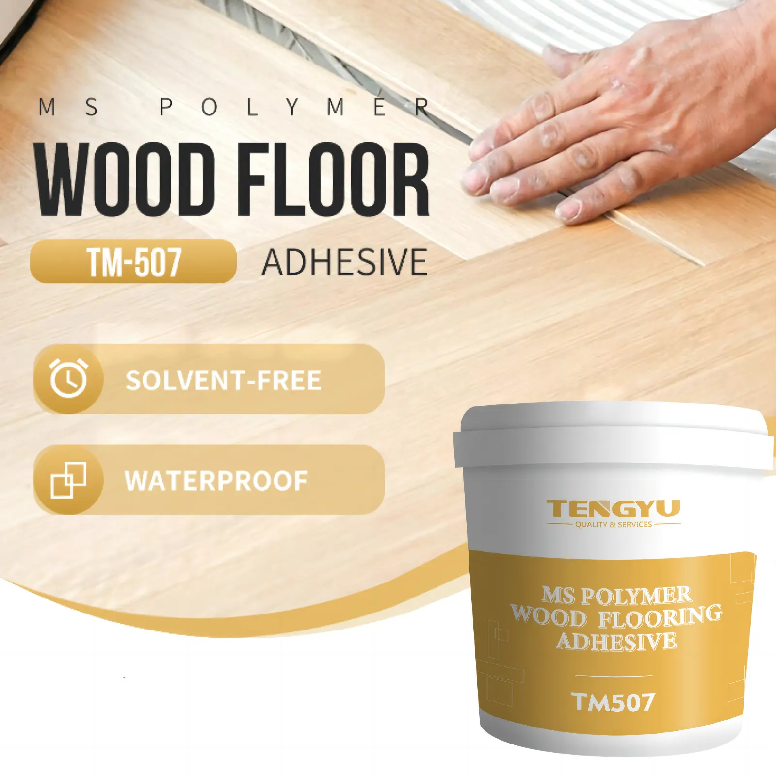 Pre finished 20kg natural 1 component beige parquet flooring glue parquet adhesive