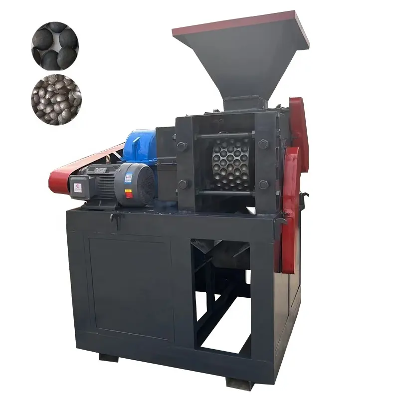 Máquina de prensado de bolas de ceniza de hierro tipo rodillo, prensa cuadrada de briquetas de carbón, polvo de carbón/máquina de carbón de biomasa, producción de briquetas