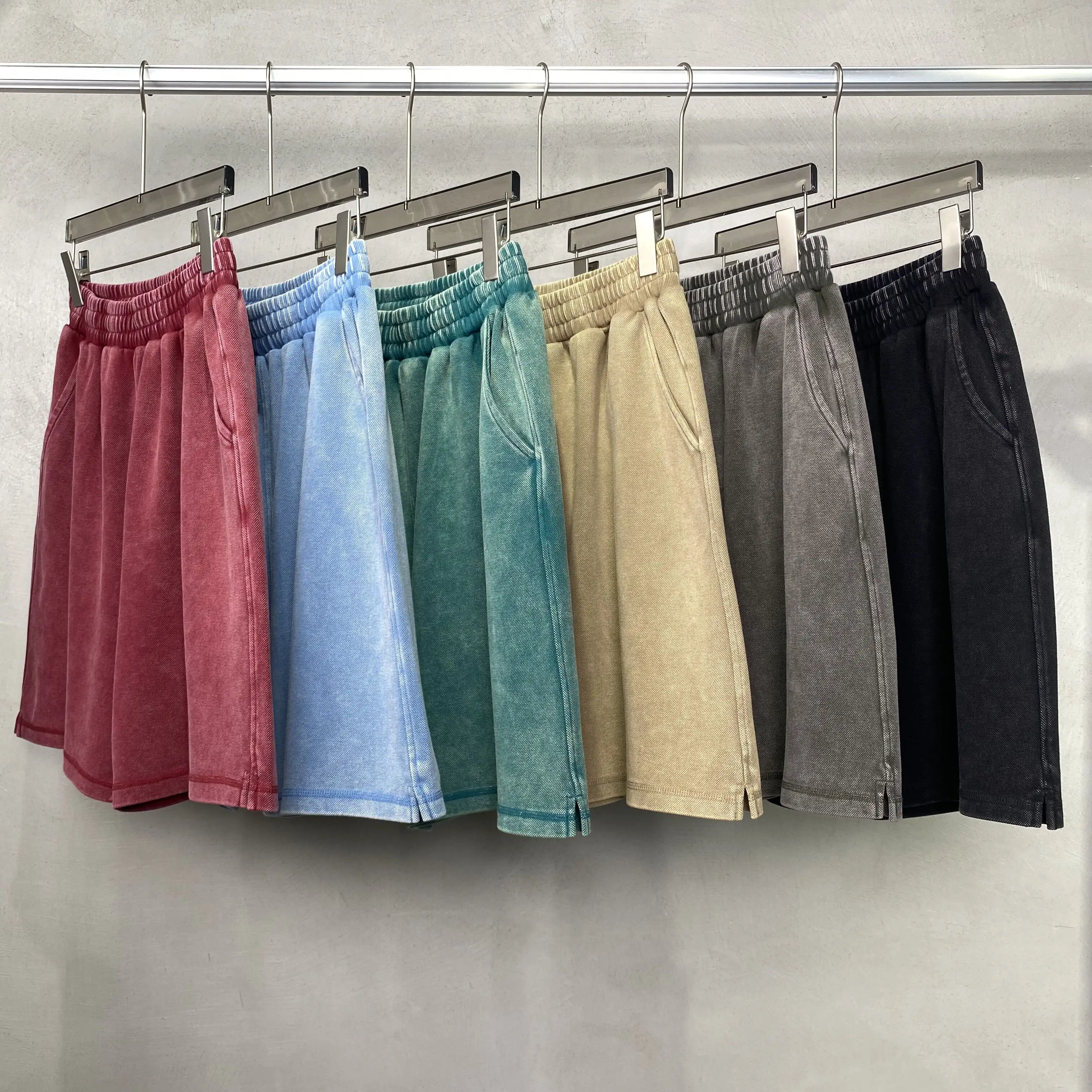 Shorts da uomo in cotone Zhudi 400g tinti in cera lavata da vecchio stile pantaloni medi da uomo retrò alla moda