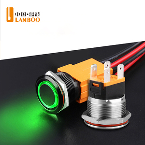 LANBOO personalizzabile 22mm/25mm metallo interruttore a pulsante con LED ad alta corrente 15A IP67 momentaneo combinazione 2NO per 12V/24V - Product Image 5