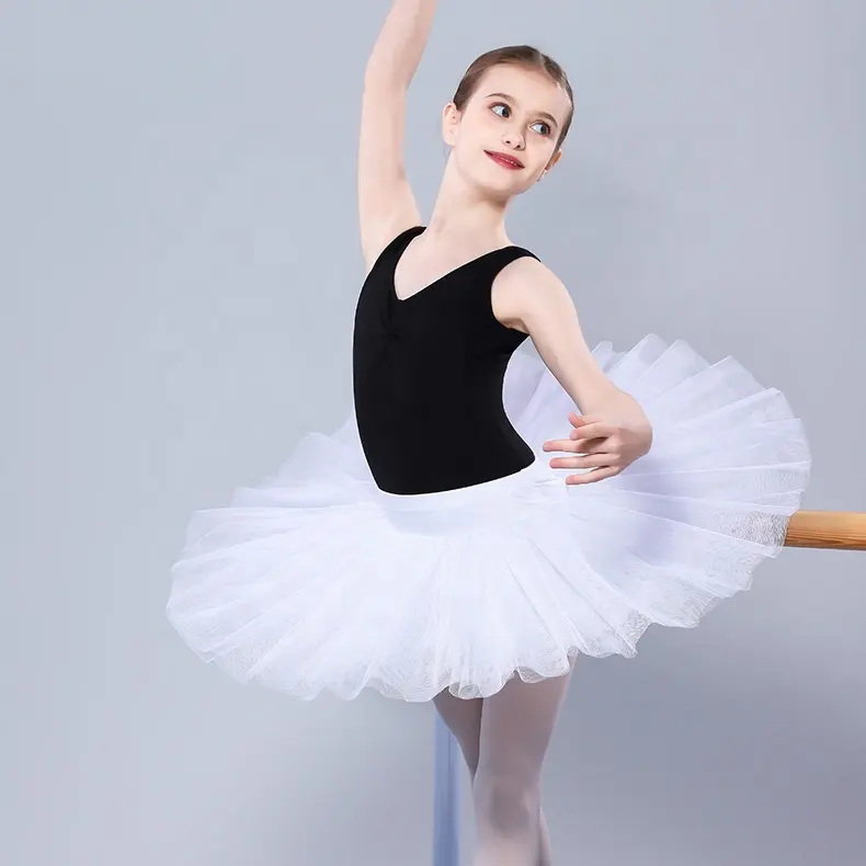 Falda de tutú de baile de calidad para niñas, tutú de tul rígido de 8 capas, para práctica de Ballet clásico, color blanco