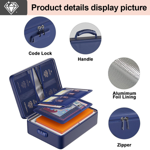 Chống cháy hộp tài liệu với khóa và khoang nhiệt cách điện không thấm nước tập tin tổ chức cho giấy chứng nhận và hộ chiếu - Product Image 4
