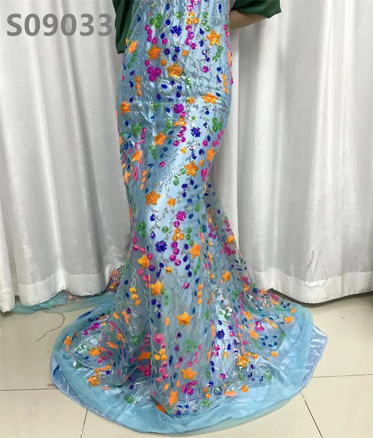 Güzellik Sequins nakış çok renkler elbise yapmak için yeni dantel tasarım