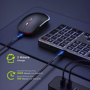 2,4G inalámbrico LED retroiluminado inalámbrico teclado y ratón Combo recargable Oficina silencioso teclado y ratón conjunto - Product Image 5