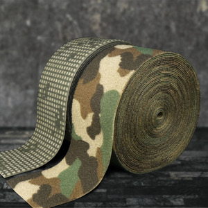 Custom Camouflage soft wide <strong>elastic</strong> 25mm self adhesive fastener nylon <strong>hook</strong> <strong>and</strong> <strong>loop</strong> roll fabric webbing strap tape - Product Image 4