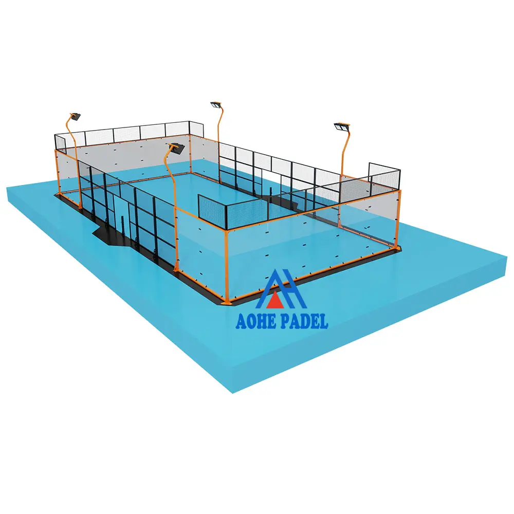 Открытый Крытый искусственная трава cancha de padel индивидуальный портативный панорамный стиль панорама padel Теннисный корт