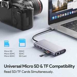 ฮับ Usb Type C แบบสามจอ,ฮับฮับ Usb Type C อะลูมิเนียม12พอร์ตพร้อม Usb Type C 2 Hd-Mi 10Gbps พอร์ต Usb C ฮับคู่ Hd-Mi 12ใน1 Usb C - Product Image 6