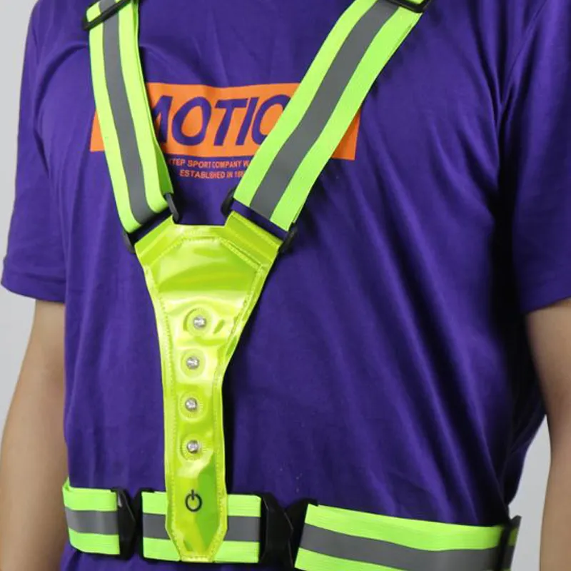 Chaleco reflectante de trabajo nocturno para construcción, chaqueta LED para ciclismo, para correr