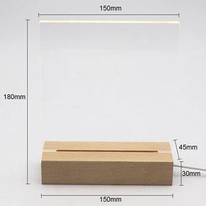 Yaratıcı yeniden yazılabilir Memo 3d akrilik masa lambası kişiselleştirilmiş kalp boş mesaj paneli notu kurulu yazma Led gece lambası tabanı - Product Image 3