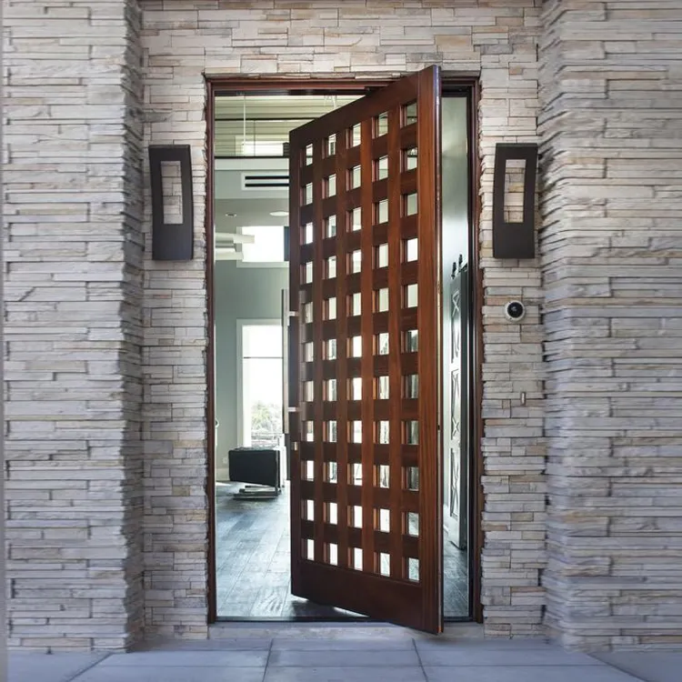Prettywood italia moderno Design a traliccio esterno casa ingresso principale porta a bilico in legno massello